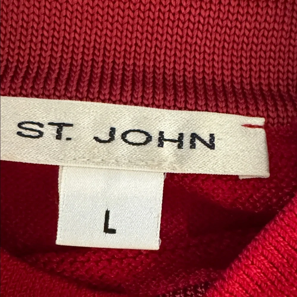 St. John Bold Red Sleeveless Tank Top size Large - Picture 3 of 8